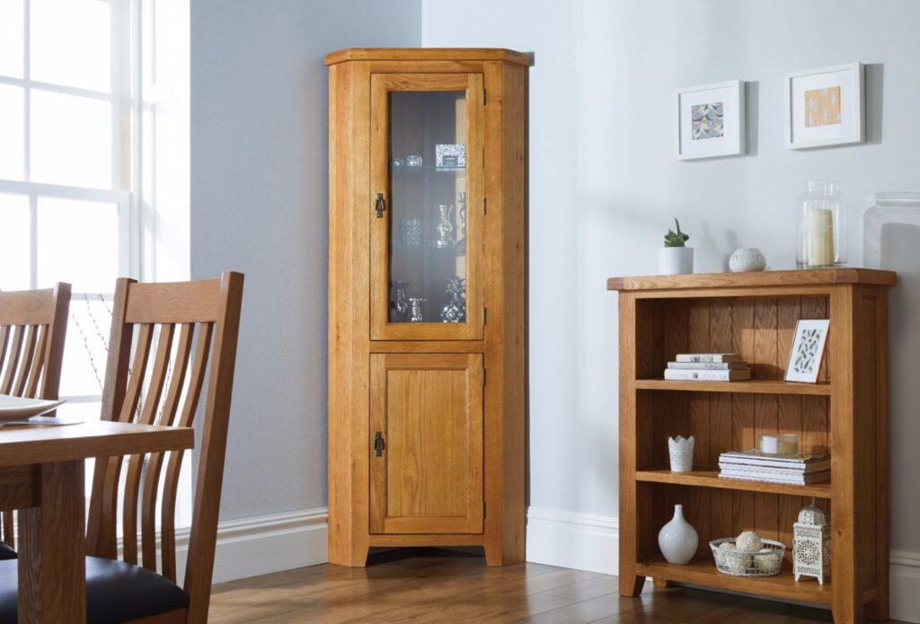 modern corner display cabinet